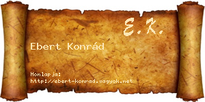 Ebert Konrád névjegykártya